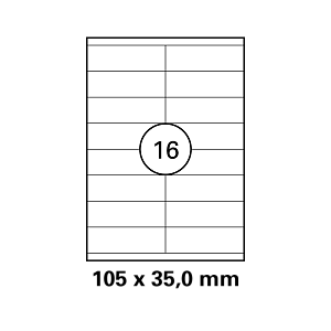 Λευκή ετικέτα διαστάσεων  105x35mm σε φύλλο  Α4