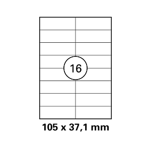 Λευκή ετικέτα διαστάσεων  105x37,1mm σε φύλλο  Α4