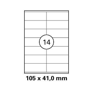 Λευκή ετικέτα διαστάσεων  105x41mm σε φύλλο Α4