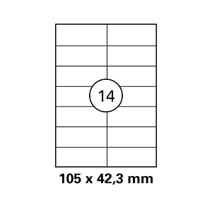 Λευκή ετικέτα διαστάσεων  105x42,3mm σε φύλλο Α4
