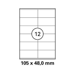 Λευκή ετικέτα διαστάσεων  105x48mm σε φύλλο  Α4