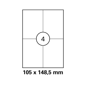 Λευκή ετικέτα διαστάσεων  105x148,5mm σε φύλλο  Α4