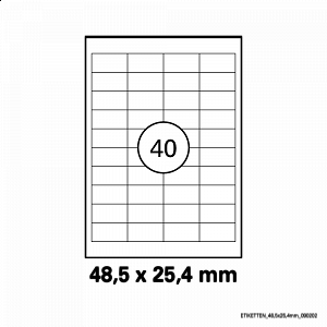 Διαφανής ετικέτα διαστάσεων  48,5x25,4mm σε φύλλο Α4