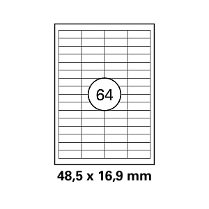 Λευκή ετικέτα διαστάσεων  48,5x16,9mm σε φύλλο Α4