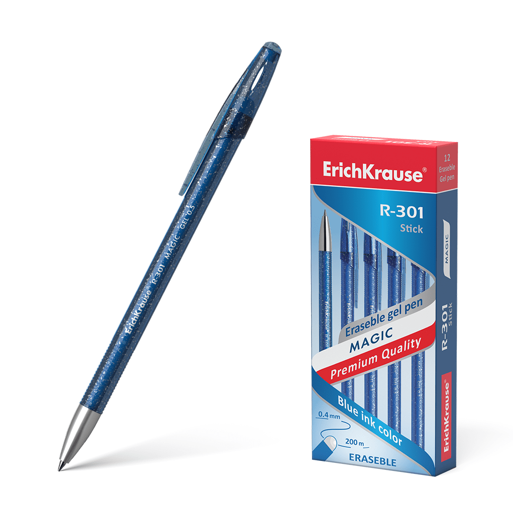 Στυλό με μελάνι gel ErichKrause R-301 Magic Gel Stick Original 0.5 που σβήνει, χρώμα μελανιού: μπλε (κουτί 12 τεμ.)