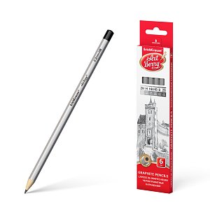 Σετ 6 μολύβια γραφίτη ArtBerry®, εξαγωνικά, 2H,H,HB,B,2B,4B