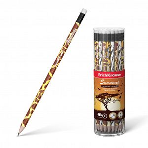 Μολύβι στρογγυλό,γραφίτης με γόμα ErichKrause® Savanna HB