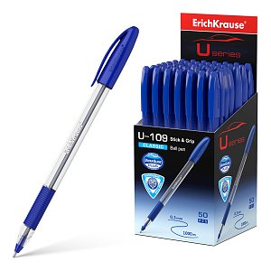 Στυλό ErichKrause® U-109 Classic Stick&Grip,UGT, μπλε 1,0mm