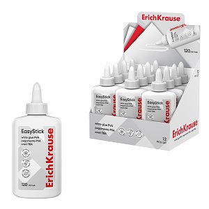 Λευκή κόλλα PVA ErichKrause EasyStick, 120 ml (σταντ 12 τμχ)