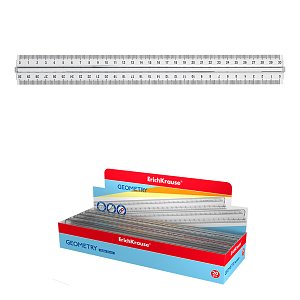 Πλαστικός χάρακας με λαβή διάφανος crystal  30εκ