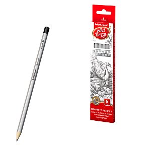Σετ 6 μολύβια γραφίτη ArtBerry®, εξαγωνικά, HB, B, 2B, 4B, 6B, 8B 