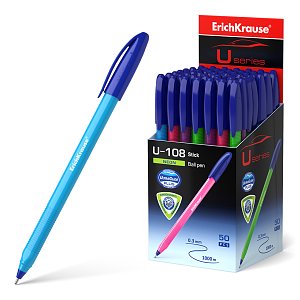 Στυλό ErichKrause U-108 Stick Neon 1.0, τεχνολογία Ultra Glide, χρώμα μπλέ