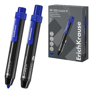 Ανεξίτηλος μαρκαδόρος με κουμπί ErichKrause RP-700 Click it, χρώμα μελανιού: μπλε (κουτί 12 τεμ.)
