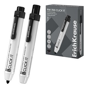 Μαρκαδόρος λευκού πίνακα με κουμπί ErichKrause RW-700 Click it, χρώμα μελανιού: μαύρο (κουτί 12 τεμ.)