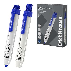 Μαρκαδόρος λευκού πίνακα με κουμπί ErichKrause RW-700 Click it, χρώμα μελανιού: μπλε (κουτί 12 τεμ.)