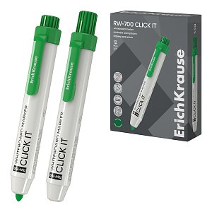 Μαρκαδόρος λευκού πίνακα με κουμπί ErichKrause RW-700 Click it, χρώμα μελανιού: πράσινο (κουτί 12 τεμ.)