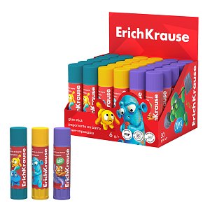 Κόλλα stick ErichKrause EasyStick Jolly Friends, 6 g (display 30 τεμ.)