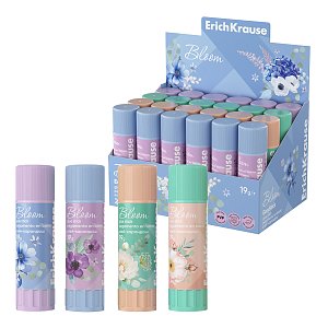 Κόλλα stick ErichKrause EasyStick Pastel Bloom, 19 g, διάφορα χρώματα (display 24 τεμ.)