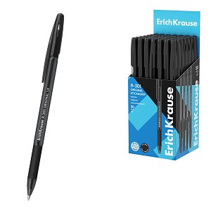 Στυλό ErichKrause R-301 Stick&Grip Original 1.0, χρώμα μελανιού: μαύρο (κουτί 50 τεμ.)