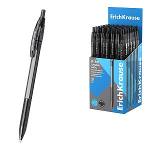 Στυλό με κουμπί ErichKrause R-301 Matic Original 1.0, χρώμα μελανιού: μαύρο (κουτί 50 τεμ.)