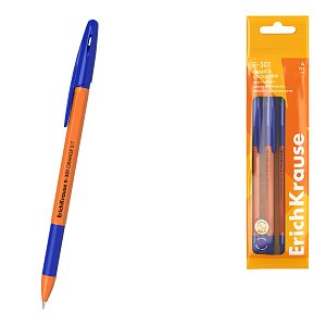 Σετ 4 στυλό ErichKrause R-301 Stick&Grip Orange 0.7, χρώμα μελανιού: μπλε (σε σακουλάκι)