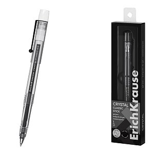 Στυλό gel ErichKrause Crystal Stick Classic 0.5, χρώμα: μαύρο (κουτί PET 1 τεμ.)