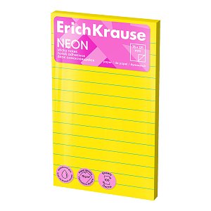 Αυτοκόλλητα χαρτάκια σημειώσεων ErichKrause Neon, 125x75 mm, 100 φύλλα, διάφορα χρώματα