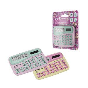 Αριθμομηχανή τσέπης 8 ψηφίων ErichKrause PC-869 Floral Soul, διάφορα χρώματα (blister 1 τεμ.)
