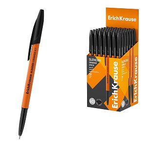 Στυλό ErichKrause Slender® Stick Orange 0.7, Super Glide Technology, χρώμα μελανιού: μαύρο (κουτί 50 τεμ.)