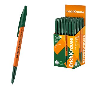 Στυλό ErichKrause Slender® Stick Orange 0.7, Super Glide Technology, χρώμα μελανιού: πράσινο (κουτί 50 τεμ.)