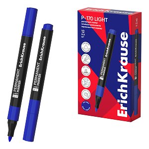 Ανεξίτηλος μαρκαδόρος ErichKrause P-170 light, χρώμα μελανιού: μπλε (κουτί 12 τεμ.)