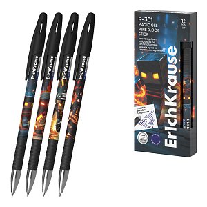 Στυλό gel σβηνόμενο ErichKrause R-301 Magic Gel Stick Mine Block 0.5, χρώμα μελανιού: μπλε (κουτί 12 τεμ.)
