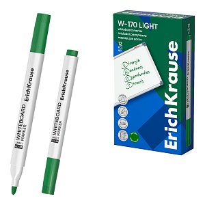 Μαρκαδόρος λευκού πίνακα ErichKrause W-170 Light, χρώμα μελανιού: πράσινο (κουτί 12 τεμ.)