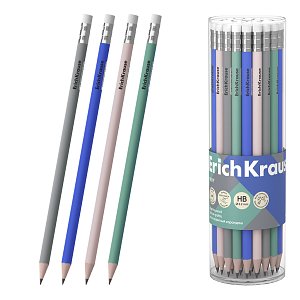 Μολύβι γραφίτη ErichKrause Navy Soft, στρογγυλό, με γόμα, HB (σωλήνας 42 τεμ.)