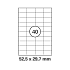 Λευκή ετικέτα διαστάσεων  48,5x25,4mm σε φύλλο  Α4