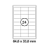 Λευκή ετικέτα διαστάσεων  64,6x33,8mm σε φύλλο Α4