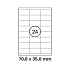 Λευκή ετικέτα διαστάσεων 70x35mm σε φύλλο Α4