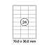 Λευκή ετικέτα διαστάσεων 70x36mm σε φύλλο Α4