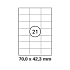 Λευκή ετικέτα διαστάσεων  70x42,3mm σε φύλλο  Α4