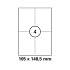 Λευκή ετικέτα διαστάσεων  105x148,5mm σε φύλλο  Α4