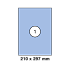Μπλέ ετικέτα διαστάσεων  210x297mm  σε φύλλο Α4