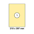 Κίτρινη ετίκετα για εκτυπώσεις  laser, copy, inkjet,  Διαστάσεων  210x297mm  σε φύλλο Α4. φύλλα / πακέτο : 100. ετικέτες  / πακέτο:  100