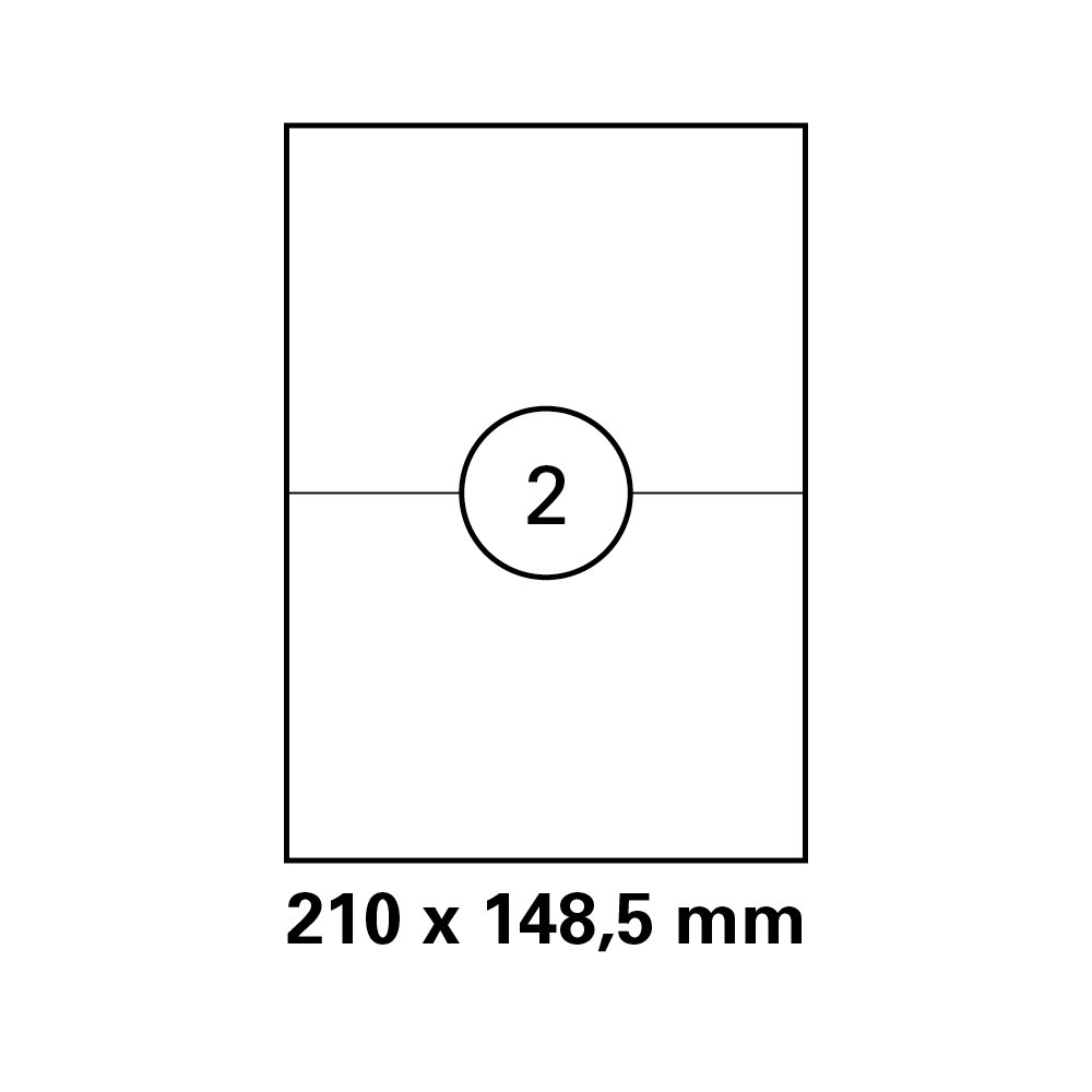 Λευκή ετικέτα διαστάσεων 105x148,5mm  σε φύλλο Α4